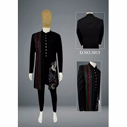 indo-western sherwani with elegant detailing