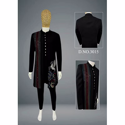 indo-western sherwani with elegant detailing