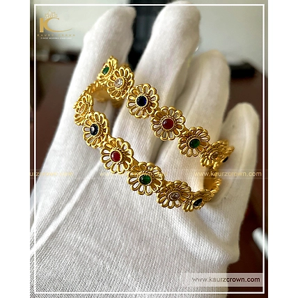 Aiza Traditional Antique Gold Plated Bangles-2