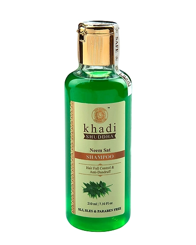 Khadi Shuddha Pure Neem Kit (Shampoo, Face Wash, Soap) Hair Fall Cantrol &amp; Anti Dandruff | Anti Acne &amp; Oil Control | No Sls, Sles &amp; Parabens | Made With 100% Natural-Green-1