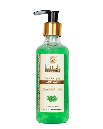 Khadi Shuddha Pure Neem Kit (Shampoo, Face Wash, Soap) Hair Fall Cantrol &amp; Anti Dandruff | Anti Acne &amp; Oil Control | No Sls, Sles &amp; Parabens | Made With 100% Natural-Green-3