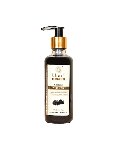 Khadi Shuddha Charcoal Face Wash, Charcoal Soap &amp; Charcaol Hair Wax | No Sls, Sles, &amp; Parabens-Black-1