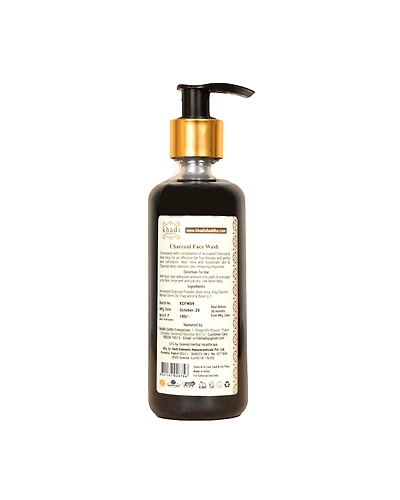 Khadi Shuddha Charcoal Face Wash, Charcoal Soap &amp; Charcaol Hair Wax | No Sls, Sles, &amp; Parabens-Black-2