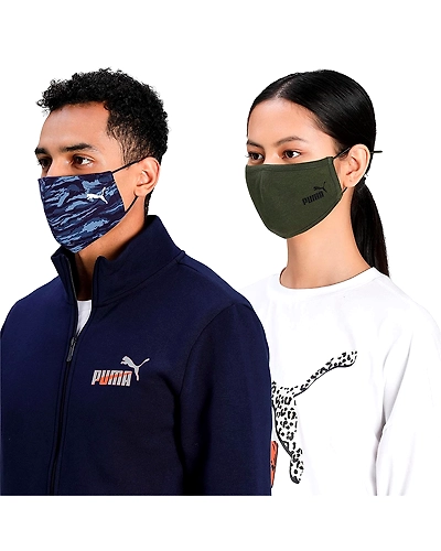 Puma Adjustable Camouflage Face Mask For Adult- Set Of Two (5415301_Forest Night-Peacoat-Camo-Large-Forest Night-Peacoat-Camo-3