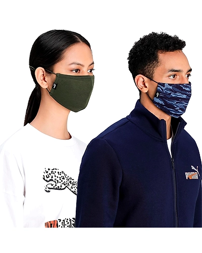 Puma Adjustable Camouflage Face Mask For Adult- Set Of Two (5415301_Forest Night-Peacoat-Camo-Large-Forest Night-Peacoat-Camo-4