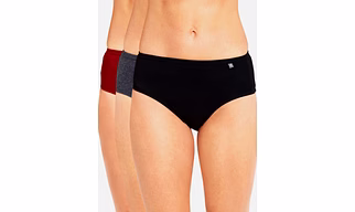Jockey Women's High Coverage Super Combed Cotton Mid Waist Hipster With Concealed Waistband and StayFresh Treatment - Dark Assorted(Pack of 3)