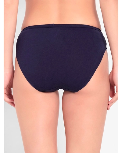 Jockey Women's Medium Coverage Super Combed Cotton Mid Waist Bikini With Concealed Waistband - Dark Assorted(Pack of 3)-Small-3