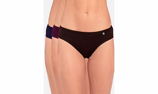 Jockey Women's Medium Coverage Super Combed Cotton Mid Waist Bikini With Concealed Waistband - Dark Assorted(Pack of 3)