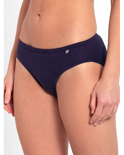 Jockey Women's Medium Coverage Super Combed Cotton Mid Waist Bikini With Concealed Waistband - Dark Assorted(Pack of 3)-Small-5