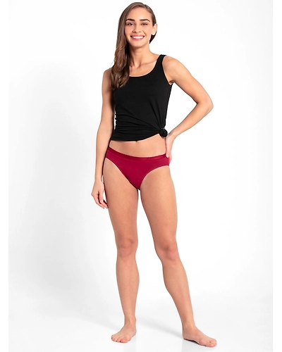 Jockey Women's Medium Coverage Super Combed Cotton Mid Waist Bikini With Exposed Waistband and StayFresh Treatment - Dark Assorted(Pack of 2)-Medium-1