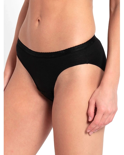 Jockey Women's Medium Coverage Super Combed Cotton Mid Waist Bikini With Exposed Waistband and StayFresh Treatment - Dark Assorted(Pack of 2)-Medium-7