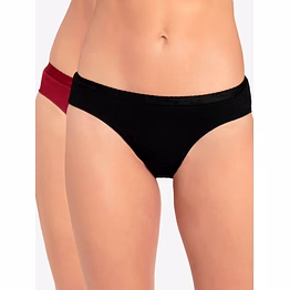jockey women's medium coverage super combed cotton mid waist bikini with exposed waistband and stayfresh treatment - dark assorted(pack of 2)