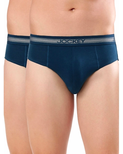 Jockey Men's Super Combed Cotton Solid Brief with Stay Fresh Properties - ASSTD (Pack of 2)-Jockey-men-1010-asstd-small