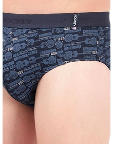 Jockey Men's Super Combed Cotton Printed Brief with Ultrasoft Waistband - ASSTD