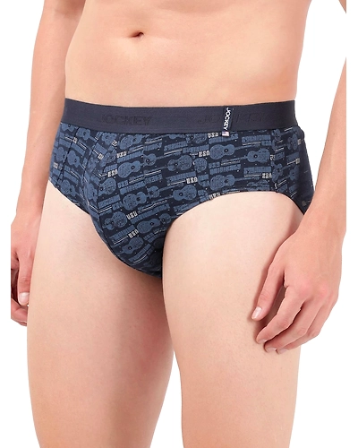 Jockey Men's Super Combed Cotton Printed Brief with Ultrasoft Waistband - ASSTD-Small-3