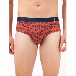 jockey men's super combed cotton printed brief with ultrasoft waistband - asstd