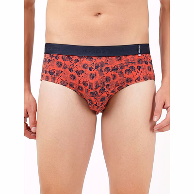 jockey men's super combed cotton printed brief with ultrasoft waistband - asstd