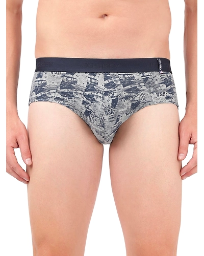 Jockey Men's Super Combed Cotton Printed Brief with Ultrasoft Waistband - ASSTD-Small-1