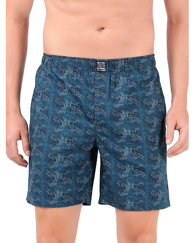 Jockey Men's Super Combed Mercerized Cotton Woven Printed Boxer Shorts with Side Pocket - ASSTD-XL-4