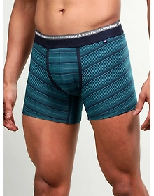 Jockey Men's Super Combed Cotton Elastane Stretch Stripe Trunk with Ultrasoft Waistband -ASSTD