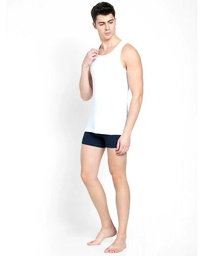 Jockey Men's Super Combed Cotton Rib Round Neck Sleeveless Vest with Stay Fresh Properties - White(Pack of 2)-Medium-3