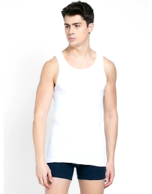 Jockey Men's Super Combed Cotton Rib Round Neck Sleeveless Vest with Stay Fresh Properties - White(Pack of 2)