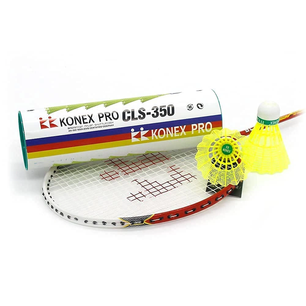 Konex Nylon Badminton Shuttlecock CSL-350 Yellow (Pack of 6)-3