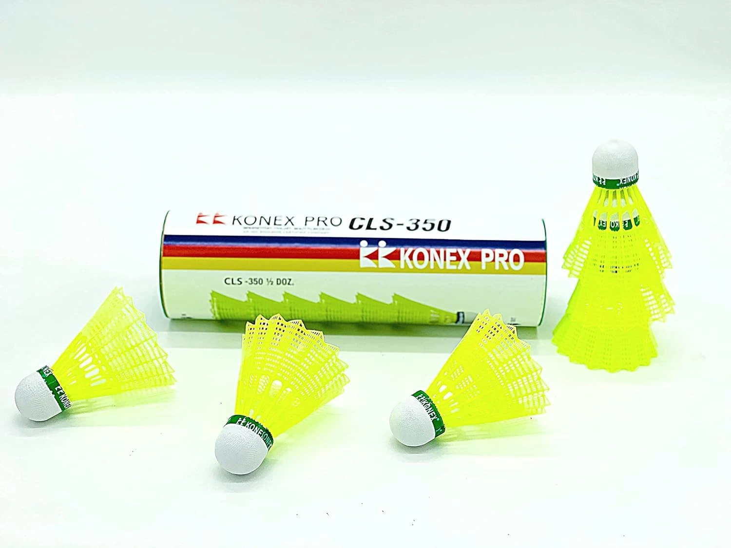 Konex Nylon Badminton Shuttlecock CSL-350 Yellow (Pack of 6)-2