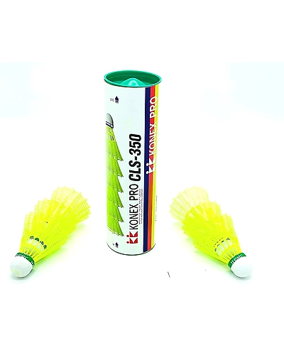 Konex Nylon Badminton Shuttlecock CSL-350 Yellow (Pack of 6)-1