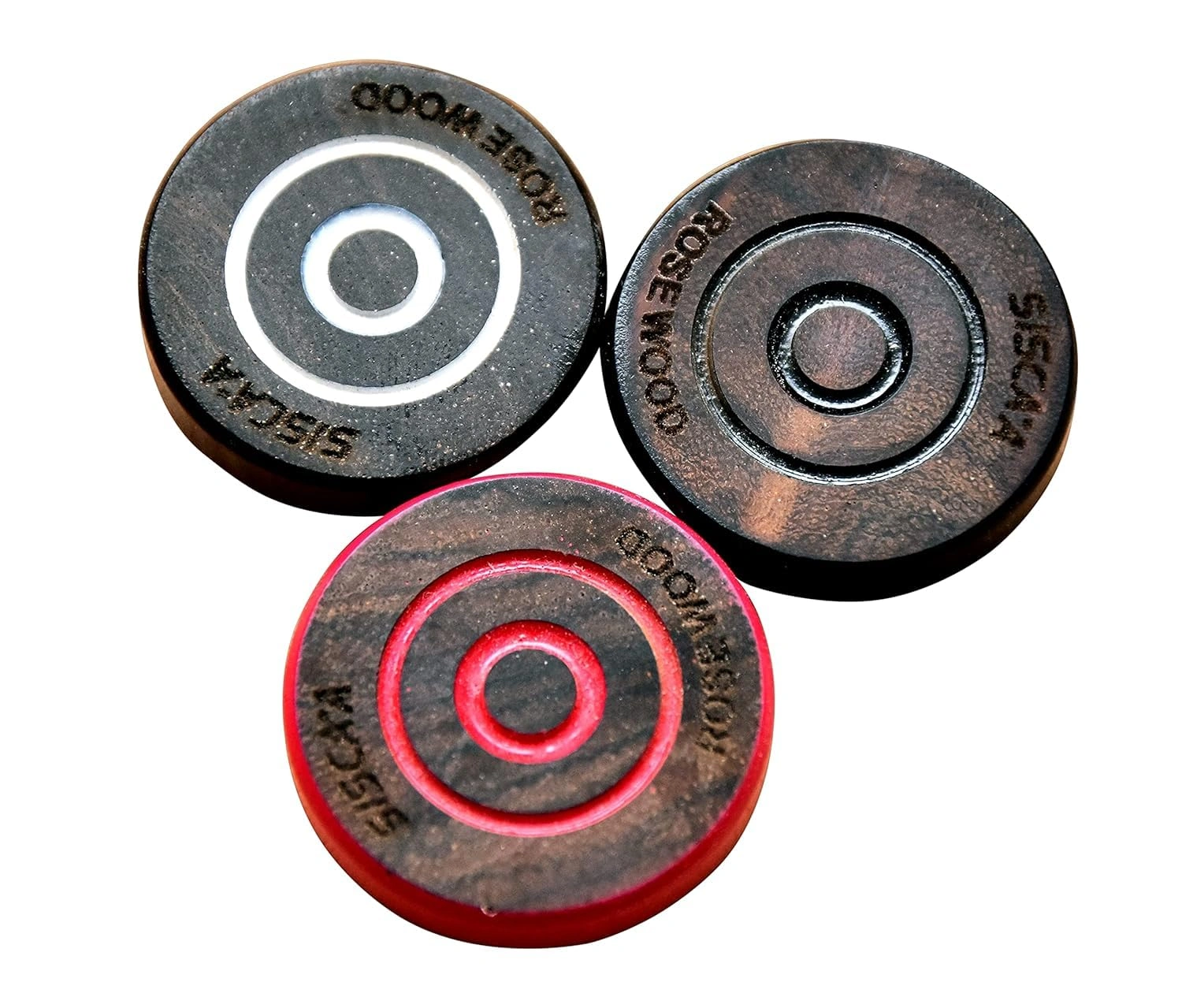 SISCAA Rosewood Carrom Coin Set (7mm Thickness) - Premium Quality Carrom Pieces-3