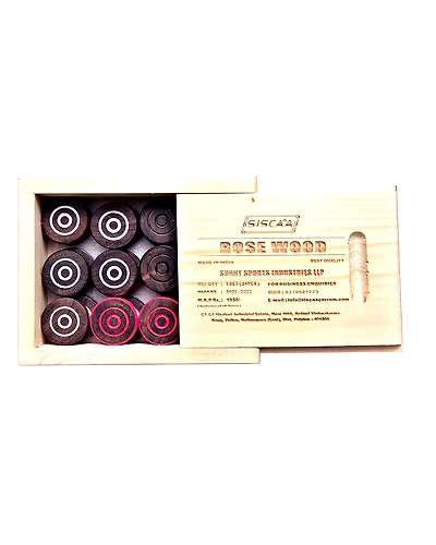 SISCAA Rosewood Carrom Coin Set (7mm Thickness) - Premium Quality Carrom Pieces-1