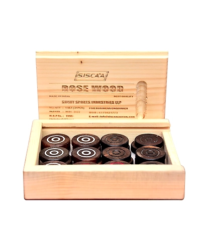 SISCAA Rosewood Carrom Coin Set (7mm Thickness) - Premium Quality Carrom Pieces-As-Siscaa-carrom-coin-perfect-shot