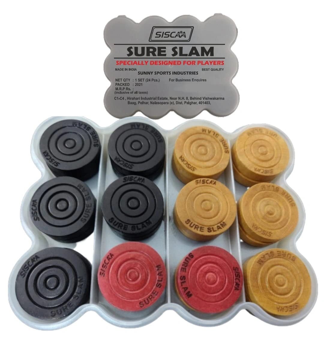 SISCAA Sure SLAM Premium Carrom Coins - Set of 24-Siscaa-carrom-coins-sure-slam