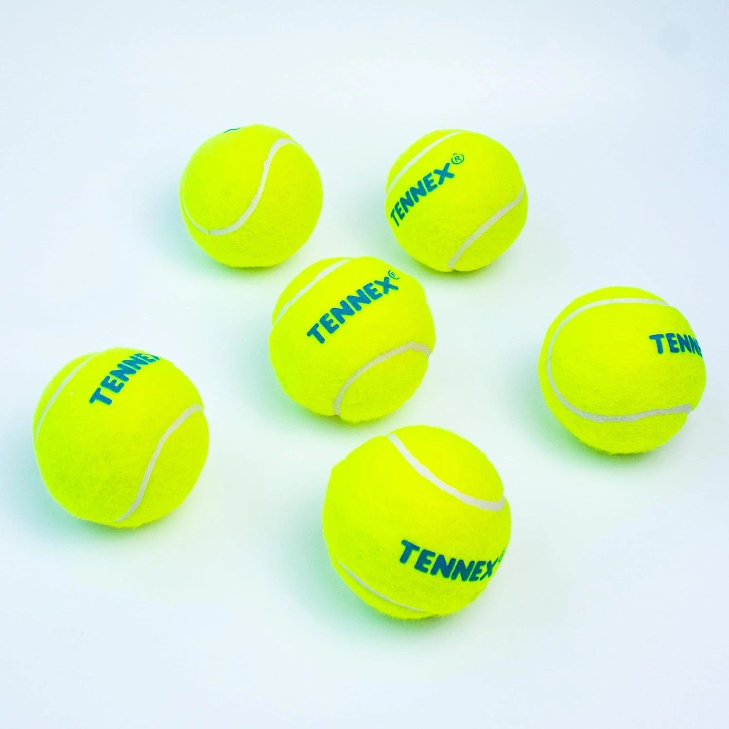 TENNEX Rubber Tennis Ball for Cricket - Lightweight, Durable for Cricket/Tennis Ball Training (Pack of 6, Light/Soft Yellow)-3