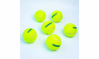 TENNEX Rubber Tennis Ball for Cricket - Lightweight, Durable for Cricket/Tennis Ball Training (Pack of 6, Light/Soft Yellow)