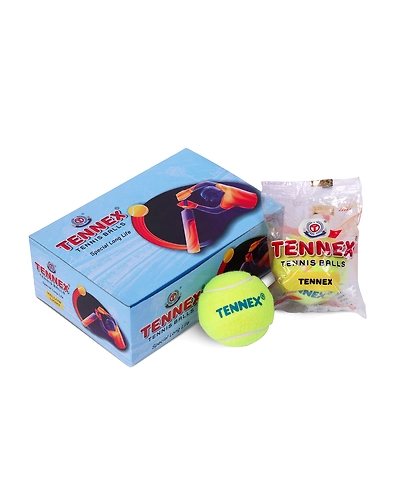 TENNEX Rubber Tennis Ball for Cricket - Lightweight, Durable for Cricket/Tennis Ball Training (Pack of 6, Light/Soft Yellow)-Tennex-light-1box