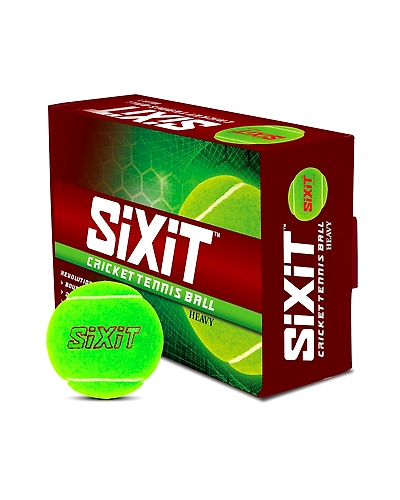 SiXiT Heavy Rubber Cricket  Tennis Ball For Overarm cricket (Green, Medium Size) - Pack of 6-Sixit-heavy-1box