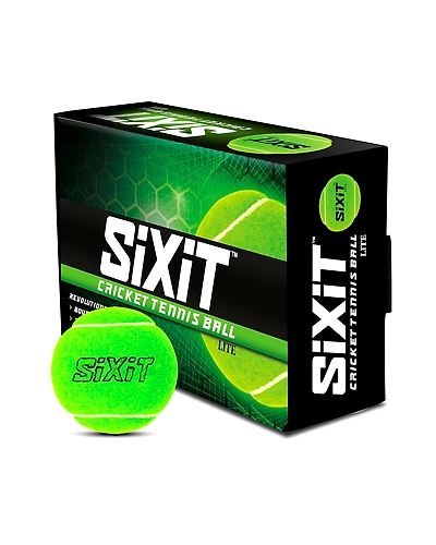 Sixit Rubber Lite Cricket Tennis Ball Pack Of 6, Green-Sixit-light-tennis-1box