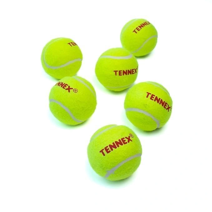 TENNEX Cricket Tennis Ball Yellow Heavy for Over Arm Cricket | Standard Size Ball for Cricket Tournament and Practice (6 Pcs, Yellow Colour)-2