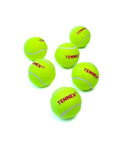 TENNEX Cricket Tennis Ball Yellow Heavy for Over Arm Cricket | Standard Size Ball for Cricket Tournament and Practice (6 Pcs, Yellow Colour)-2