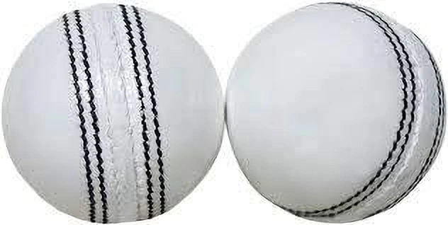 Khanana's Balance Cricket Leather Ball  (Pack of 1, White)-1