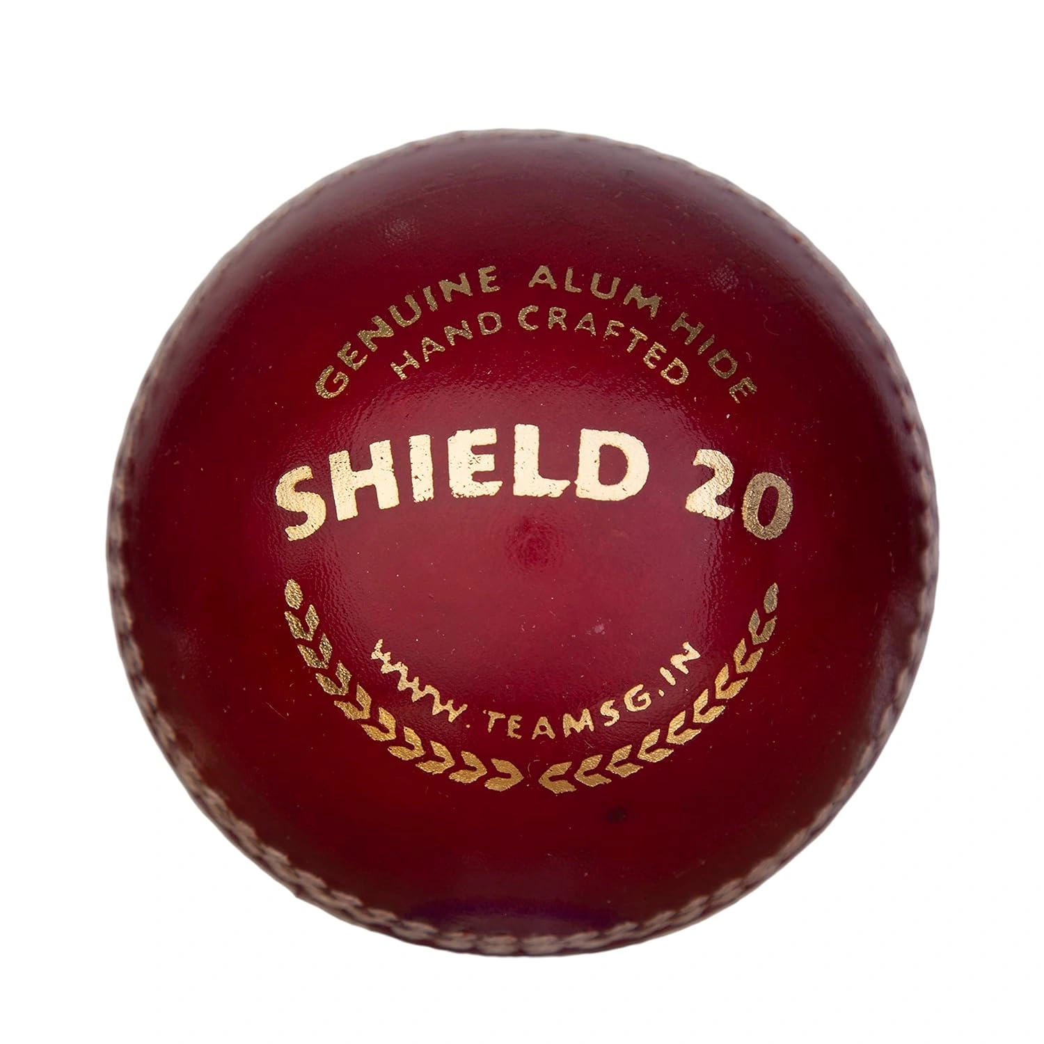 SG Shield 20 Two-Piece Water Proof Cricket Leather Ball, Regular Size (Red) (PACK OF 1)-2