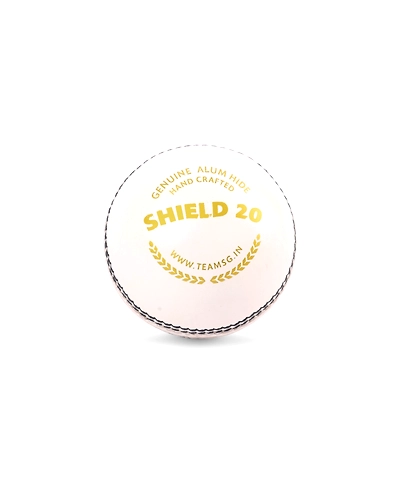 SG Shield 20 White Two-Piece Cricket Leather Ball (PACK OF 1)-1