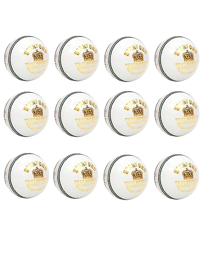 SF True Test 4 piece Cricket Leather Ball (WHITE,pack of 1)-1