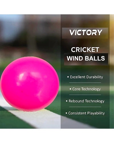 Aashray Synthetic Cricket Wind Balls (Multicolour, Standard Size) Pack of 3-2