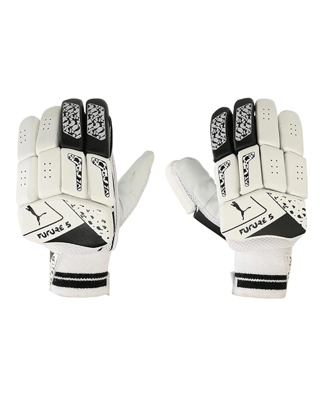 Puma Mens Future 5 Batting Gloves, (White-Black, Righty )-Puma-cricket-BG-04194302-sboys