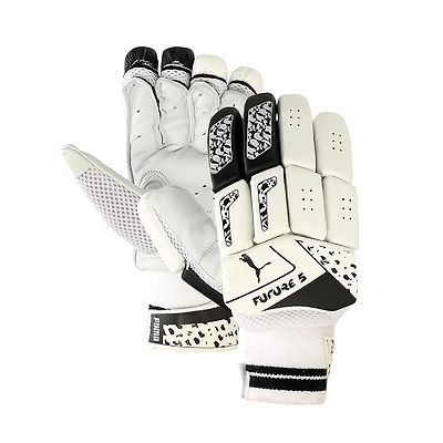 Puma Mens Future 5 Batting Gloves, (White-Black, Righty )