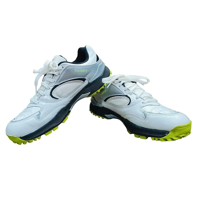 Sega New Predator Rubber Spikes Cricket Shoes for Men-As-sega-predator-white-5