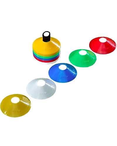 Aashray Disc Plastic Space Marker Agility Soccer Cones for Training, Football, Kids, Sports, Field Cone Markers (Multicolor, 10 Cones Set)-3