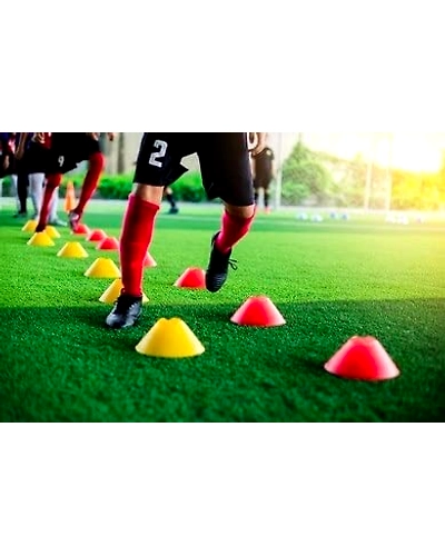 Aashray Disc Plastic Space Marker Agility Soccer Cones for Training, Football, Kids, Sports, Field Cone Markers (Multicolor, 10 Cones Set)-1